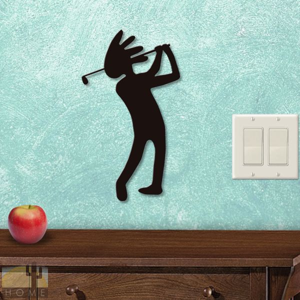 625475S - Kokopelli Golfer Left Golf Theme Small 12in Wall Art - Choose Color