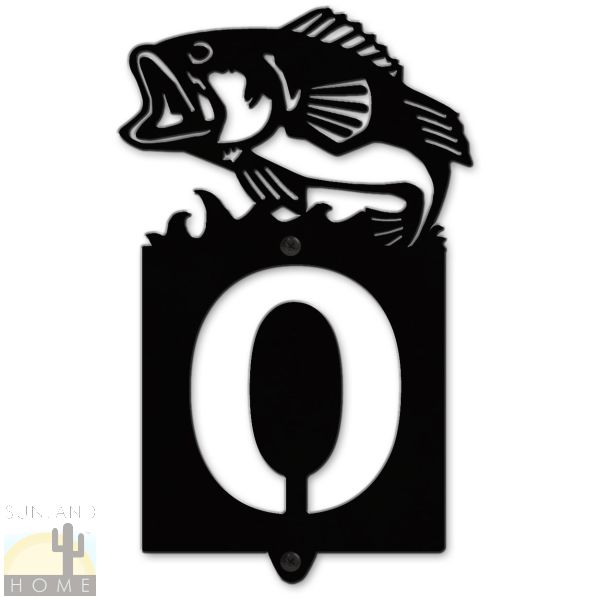 635001 - Bass Fishing Cut-Outs One Digit Address Number Plaque - Choose Size and Color