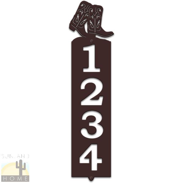 635034 - Boots Cut-Outs Four Digit Address Number Plaque - Choose Size and Color