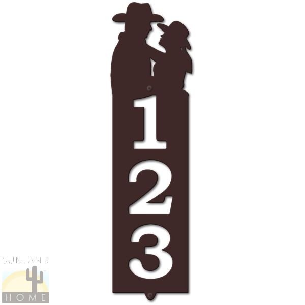 635083 - Cowboy and Cowgirl Cut-Outs Three Digit Address Number Plaque - Choose Size and Color