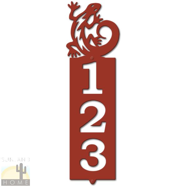 635103 - C-Shaped Lizard Cut-Outs Three Digit Address Number Plaque - Choose Size and Color