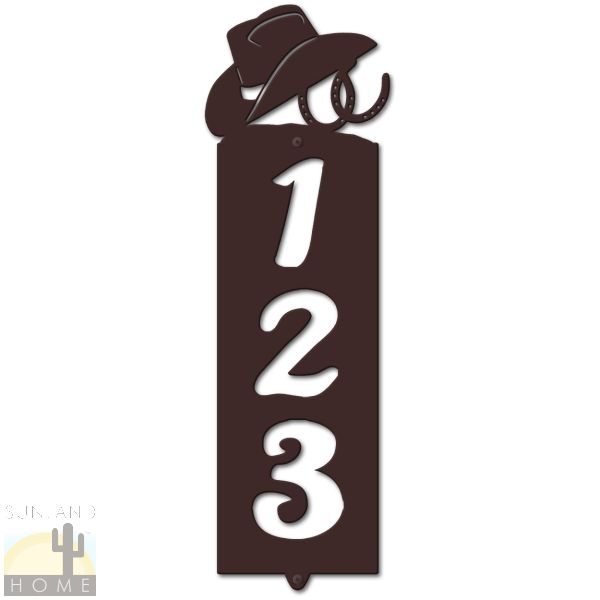 635333 - Hat and Horseshoes Cut-Outs Three Digit Address Number Plaque - Choose Size and Color