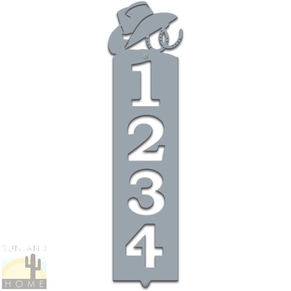 635334 - Hat and Horseshoes Cut-Outs Four Digit Address Number Plaque - Choose Size and Color