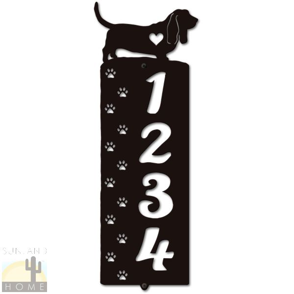 636144 - Basset Hound Cut-Outs Four Digit Address Number Plaque - Choose Size and Color