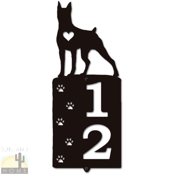 636192 - Doberman Pinscher Cut-Outs Two Digit Address Number Plaque - Choose Size and Color