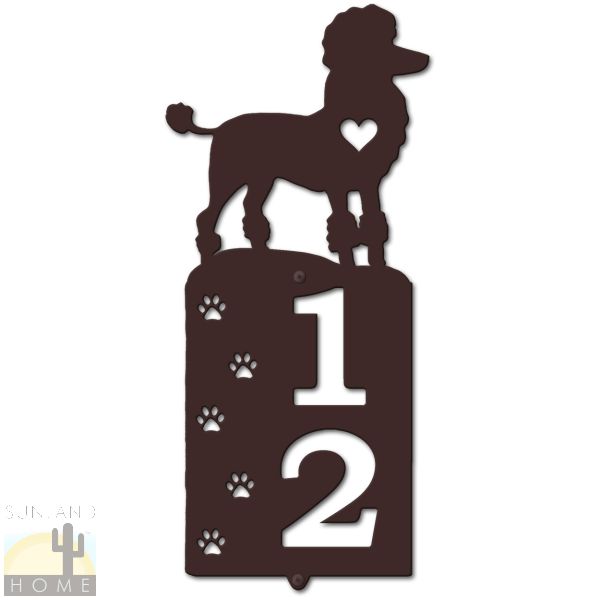 636292 - Poodle Cut-Outs Two Digit Address Number Plaque - Choose Size and Color