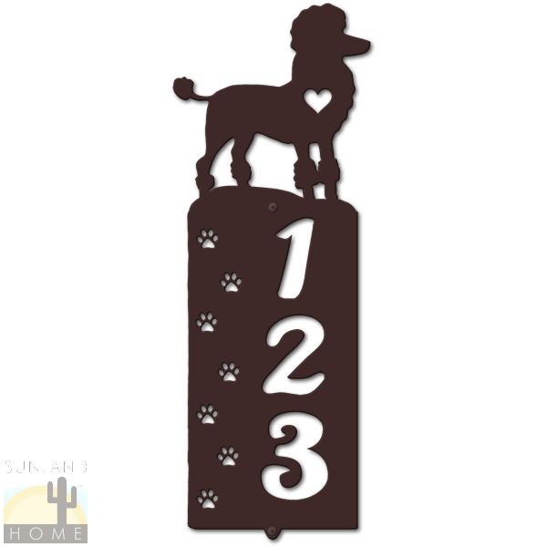636293 - Poodle Cut-Outs Three Digit Address Number Plaque - Choose Size and Color