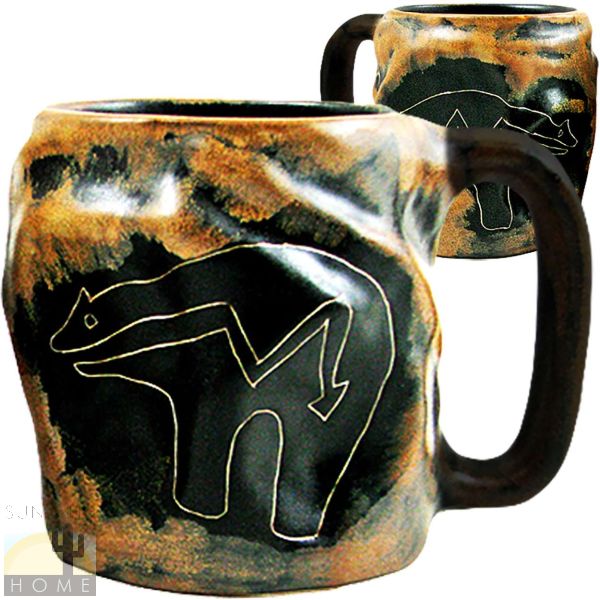 512A4 - Mara Stoneware - 20oz Rock Art Mug Southwest Bear