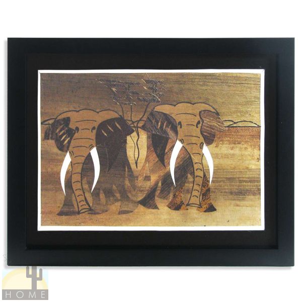 Kenyan Banana Batik Wall Art Elephants