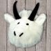 328016 - 10in Mini Mountain Goat Plush Trophy Mount Wall Hanging