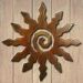165152 - 18in 12-Ray Spiral Sun 3D Metal Wall Art - Rust