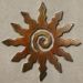 165153 - 24in 12-Ray Spiral Sun 3D Metal Wall Art - Rust