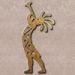 165214 - 30in Trumpeting Kokopelli Left 3D Metal Art Rust