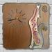 165751 - 13in Howling Coyote Metal Wall Clock in Sunset