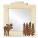 600021 - 17in Moose and Trees Lodge Natural Pine Wall Mirror