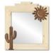 600027 - 17in Cactus and Sun Southwest Natural Pine Wall Mirror