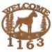 601303 - Boxer Dog Standing Custom Metal Welcome Sign with Address Numbers