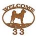 601326 - Akita Puppy Custom Metal Welcome Sign with Address Numbers