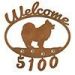 601352 - Pomeranian Puppy Custom Metal Welcome Sign with Address Numbers