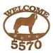 601355 - Saint Bernard Puppy Custom Metal Welcome Sign with Address Numbers
