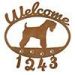 601362 - Soft Coated Wheaton Terrier Puppy Custom Metal Welcome Sign with Address Numbers