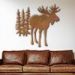 602035 - 44in Standing Moose in Forest Metal Wall Art