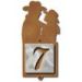 605081 - Cowboy and Cowgirl Motif One-Number Metal Address Sign