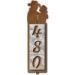 605083 - Cowboy and Cowgirl Motif One-Number Metal Address Sign