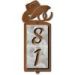 605332 - Hat and Horseshoes Motif One-Number Metal Address Sign