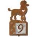 606291 - Poodle Motif One-Number Metal Address Sign