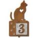 606361 - Cat Prints Motif One-Number Metal Address Sign