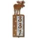 606383 - Moose Tracks Motif One-Number Metal Address Sign