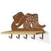 618032R - Cowgirl Boots and Hat Rust Decorative Metal Art with 5 Hooks and 24in Wood Shelf