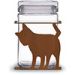 620012R - Curious Cat 1.5-Quart Glass and Metal Kitchen Canister in Rust Patina