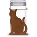 620013R - Sitting Cat 2-Quart Glass and Metal Kitchen Canister in Rust Patina