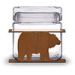 620031R - Bear 1-Quart Glass and Metal Kitchen Canister in Rust Patina