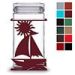 620043 - Sailboat 2-Quart Glass and Metal Kitchen Canister - Choose Color