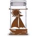 620043R - Sailboat 2-Quart Glass and Metal Kitchen Canister in Rust Patina