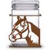 620062R - Horse 1.5-Quart Glass and Metal Kitchen Canister in Rust Patina